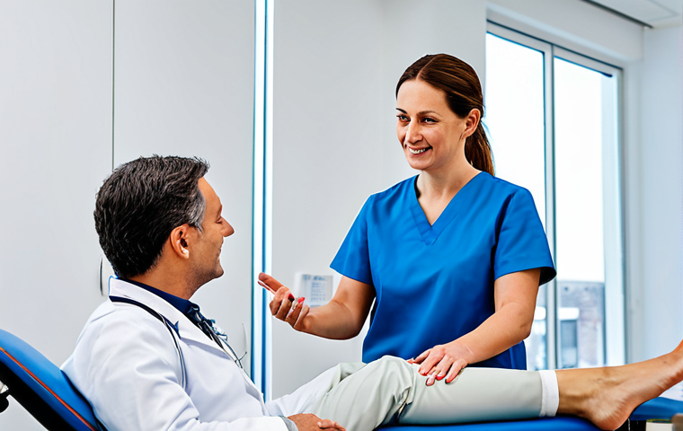 Multidisciplinary Rehabilitation Team**

"A professional rehabilitation team (physiotherapist, occupational therapist, speech therapist, neuropsychologist) working together around a patient in a bright, modern clinic. Fully clothed, appropriate attire, safe for work, perfect anatomy, natural proportions, professional, family-friendly. The team is discussing the patient's progress with positive expressions. The clinic has modern equipment and a supportive atmosphere. High quality, detailed."

**