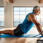 자세불량 교정운동 - A middle-aged Hispanic man performing the &ldquo;superman&rdquo; exercise in a bright, modern home gym setting, ...